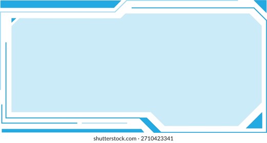Abstractas diseño de borde geométrico azul y blanco.