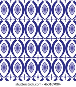 abstract  Blue and white geometric ellipse ornament pattern vector illustration