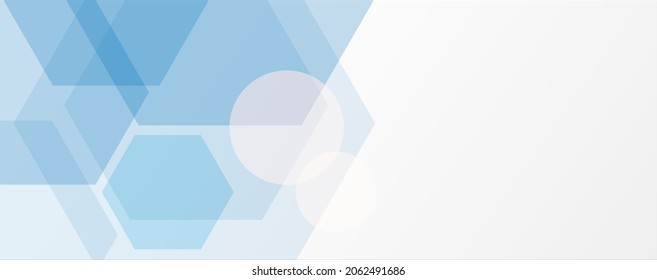 Abstract of blue and white geometric hexagonal pattern engineering technology concept, vector background 