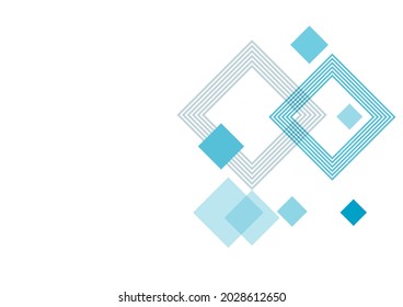 Abstract of blue and white geometric line and square connection engineering technology concept, vector background 