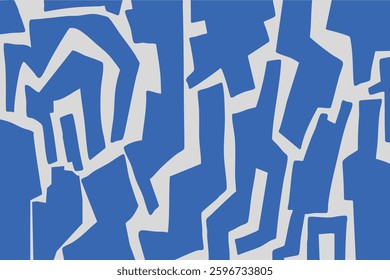 Abstract Blue and White Geometric Pattern with Irregular Shapes