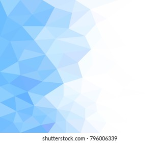 Abstract Blue White geometric polygonal background with mesh of triangles for your design. Blue White texture. Trend. Low Poly. Background for presentation. Triangular. Shades of blue.