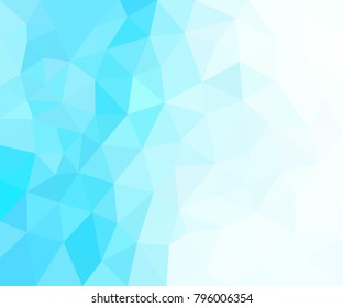 Abstract Blue White geometric polygonal background with mesh of triangles for your design. Blue White texture. Trend. Low Poly. Background for presentation. Triangular. Shades of blue.