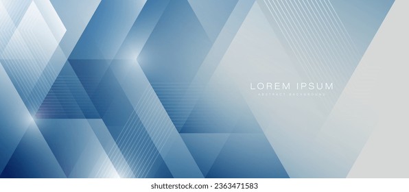 Resumen de fondo geométrico azul y blanco. Elementos modernos de diseño hexágono. Forma transparente. Concepto de tecnología futurista. Demanda para afiche, banner, portada, presentación, sitio web, volante