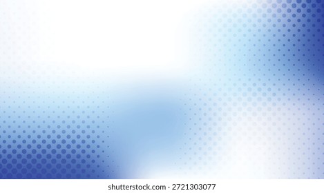 Ein abstrakter Hintergrund in Blau und Weiß mit subtilen gepunkteten Mustern schafft ein weiches, ätherisches und modernes Bild, das perfekt für digitale Designprojekte, Präsentationen und Webgrafiken geeignet ist