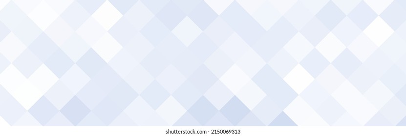 Abstract blue and white gradient diagonal square mosaic banner background. Vector illustration.