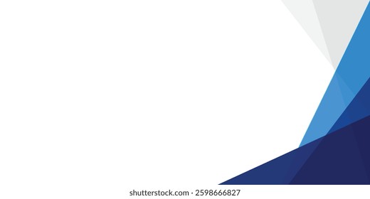 abstract blue and white gradient geometric overlay triangle Business banner template horizontal background