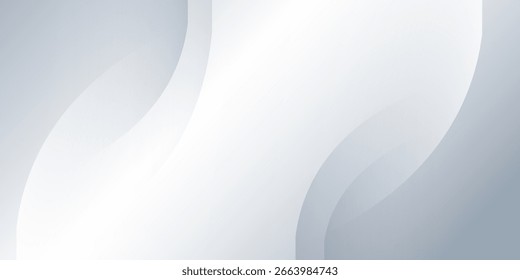 Abstract blue and white gradient studio background with elegant dynamic reflective lines. Modern simple design of backdrop or wall.