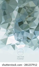 Abstract blue white gray and green triangular low poly style vector background,Vector illustration