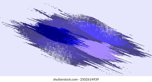 Abstract Blue and White Grunge Background with Halftone Style. Brush Stroke Illustration for Banner, Poster. Sports Background.