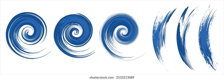 Abstractas fondo de grunge azul y blanco con estilo de semitono. Ilustración de trazo de pincel, grunge moderno.