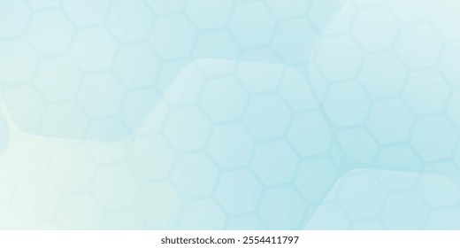 Abstract blue and white hexagon background. Futuristic digital hi-technology banner. Healthcare background. Vector