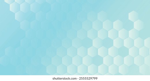 Abstract blue and white hexagon background. Futuristic digital hi-technology banner. Healthcare background.