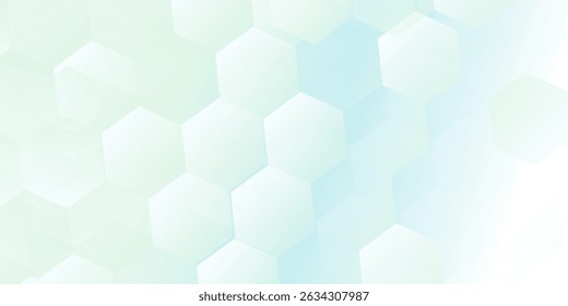 Abstract blue and white hexagon background. Futuristic digital hi-technology banner. Healthcare background. Vector