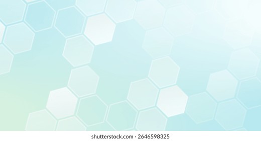 Abstractas fondo de hexágono azul y blanco. Futurista Anuncio digital de alta tecnología. Antecedentes de salud. Vector