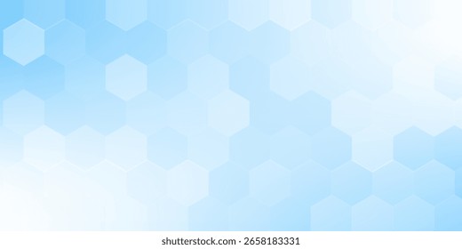 Abstract blue and white hexagon background. Futuristic digital hi-technology banner. Healthcare background. Vector