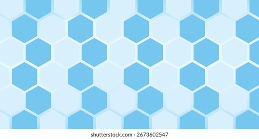 Abstract blue and white hexagon background. Futuristic digital hi-technology banner. Healthcare background. Vector