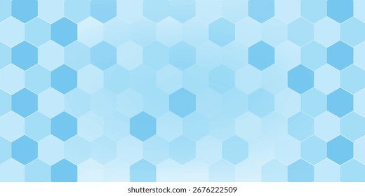 Abstract blue and white hexagon background. Futuristic digital hi-technology banner. Healthcare background. Vector
