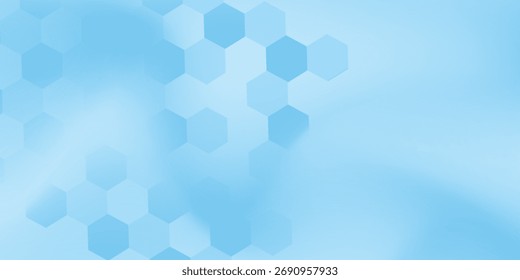 Abstractas fondo de hexágono azul y blanco. Futurista Anuncio digital de alta tecnología. Antecedentes de salud. Vector