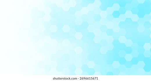 Abstract blue and white hexagon background. Futuristic digital hi-technology banner. Healthcare background. Vector
