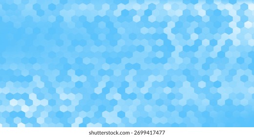 Abstrakter, blau-weißer sechseckiger Hintergrund. Futuristisches digitales Hightech-Banner. Hintergrund Gesundheitswesen. Vektorgrafik