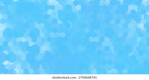 Abstractas fondo de hexágono azul y blanco. Futurista Anuncio digital de alta tecnología. Antecedentes de salud. Vector