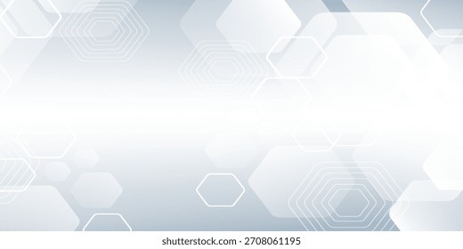 Abstractas fondo de hexágono azul y blanco. Futurista Anuncio digital de alta tecnología. Antecedentes de salud. Vector