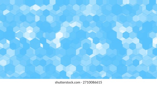 Abstractas fondo de hexágono azul y blanco. Futurista Anuncio digital de alta tecnología. Antecedentes de salud. Vector