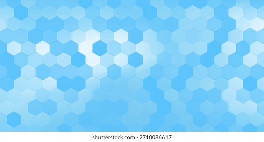 Abstractas fondo de hexágono azul y blanco. Futurista Anuncio digital de alta tecnología. Antecedentes de salud. Vector
