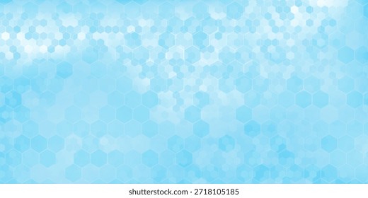 Abstractas fondo de hexágono azul y blanco. Futurista Anuncio digital de alta tecnología. Antecedentes de salud. Vector