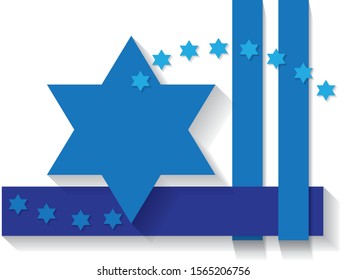 Abstract Blue White Israeli Flag, Star of David Background