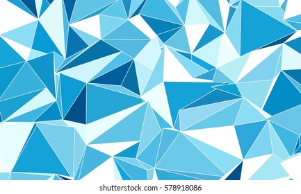 Abstract blue and white light polygonal mosaic background. Low poly vector illustration. Business design template for your web site or presentation