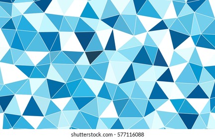 Abstract blue and white light random polygonal mosaic background. Low poly vector illustration. Business design template for your web site or presentation