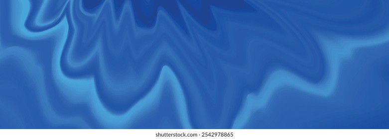 Fundo de onda de tecido de luxo azul branco abstrato com espaço de cópia. Onda líquida suave. Elegante textura brilhante de cetim de seda. Terno para papel de parede, capa, cabeçalho, desktop, web, folheto.