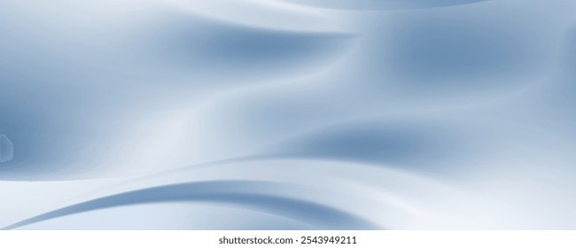 Abstract blue white luxury fabric wave background with copy space. Smooth liquid wave. Elegant shiny silk satin texture.