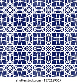 Abstract blue and white modern shape for design, porcelain, chinaware, ceramic, tile, ceiling design, texture, wall, paper and fabric, vector illustration. Seamless background.