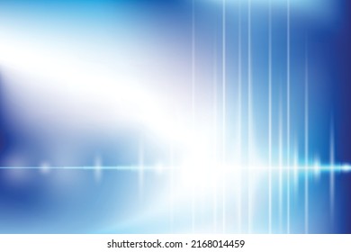 Resumen azul y blanco, luz de neón sobre fondo azul, patrón de tecnología digital. Ilustración vectorial.