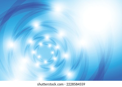 Resumen de luz de neón azul y blanca sobre fondo azul con forma de círculo. Ilustración vectorial.