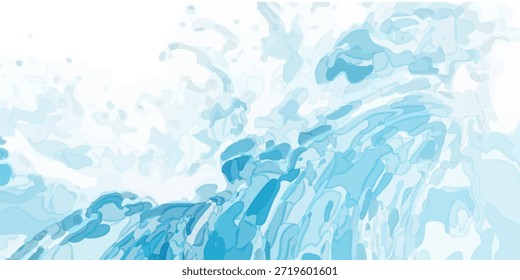 "Abstrakte blaue und weiße Ozeanwellen-Textur mit Aqua- und Teal-Tönen. Perfekt für kreative Web-Banner-Designs und professionelles Branding."
