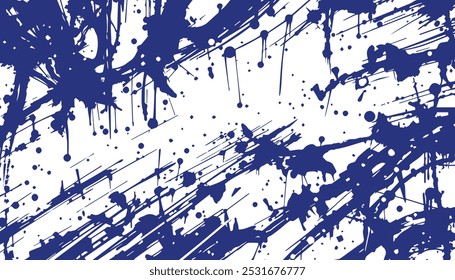 Abstract blue and white paint splatter background