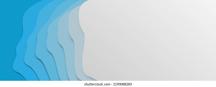 Abstract blue and white paper layer background. Paper water background. Vector illustration