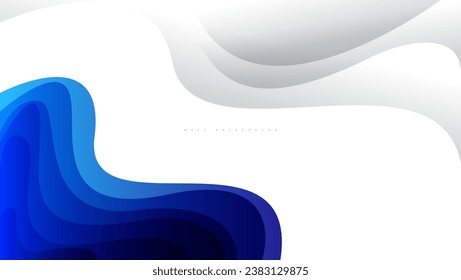 abstract blue and white papercut background. vector illustration