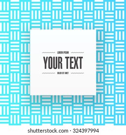 Abstract blue and white pattern background with simple white square text box design with your content 
Eps 10 stock vector illustration