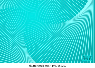 Abstract Blue and White Pattern with Stairs. Spiral Textured Tunnel. Geometric Psychedelic Background. Vector. 3D Illustration