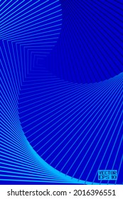 Abstract Blue and White Pattern with Stairs. Spiral Textured Tunnel. Geometric Psychedelic Background. Vector. 3D Illustration