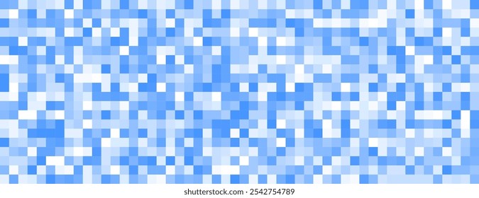 abstract blue and white pixel grid pattern banner design vector