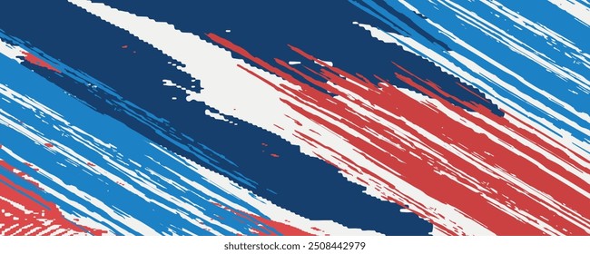 Abstract blue, white and red background with grunge brush strokes. eps 10