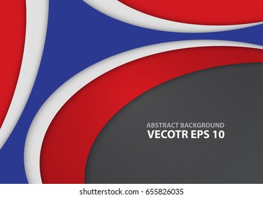 Abstract blue white red curve on gray design modern background vector illustration.