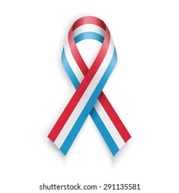 Abstract blue white red ribbon flag of Luxembourg