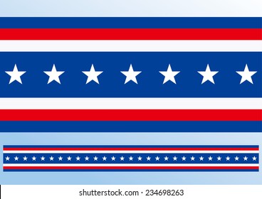 Abstract blue white red waving ribbon flag / Patriotic wave, vector